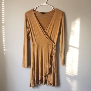 NWOT Mustard Wrap Dress Size Medium